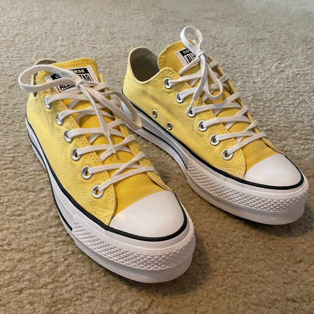 Sunshine yellow platform converse. Size 8 women’s